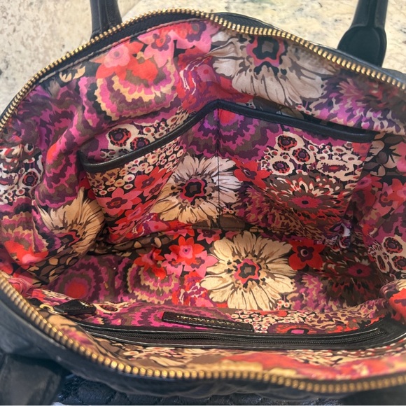 Vera Bradley Black Leather Satchel - Picture 5 of 6